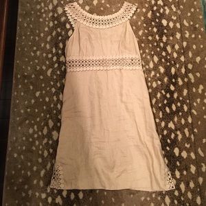 Calypso St. Barth Tan Linen Dress, Sz 6
